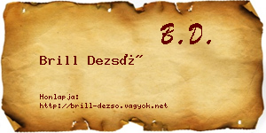 Brill Dezső névjegykártya