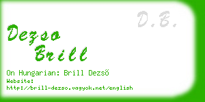 dezso brill business card